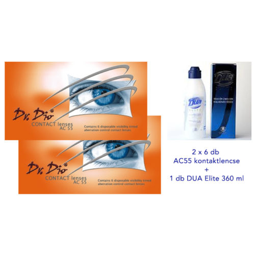 Drdio AC55 (2x6db) - kontaktlencse +1 db 360 ml DUA Elite