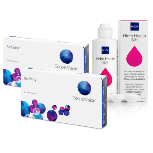 Biofinity (2x3 db) + Hidro Health 360 ml ápolószer csomagban